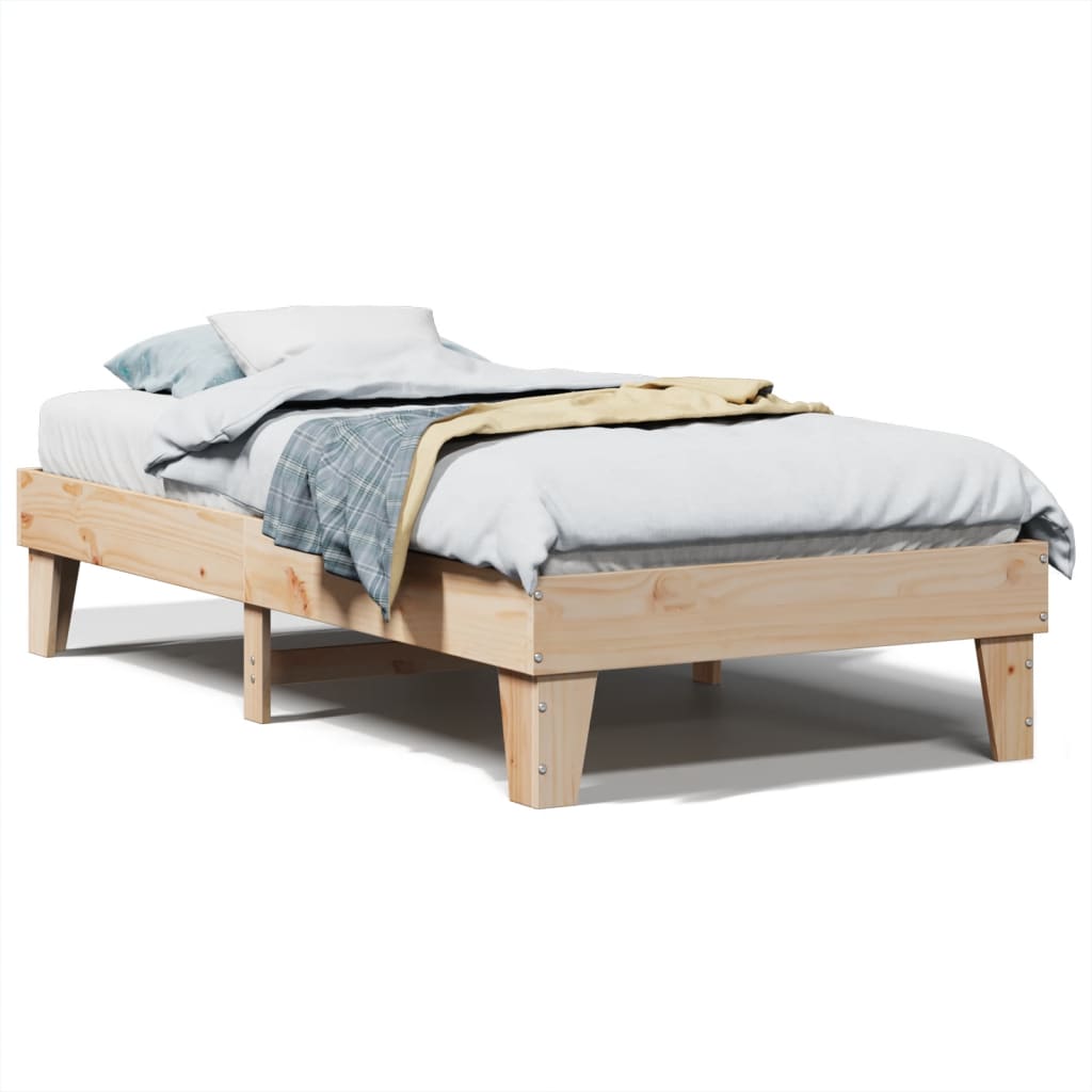 Letto senza Materasso 90x190 cm in Legno Massello di Pino 855376