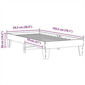 Letto senza Materasso 90x190 cm in Legno Massello di Pino 855376