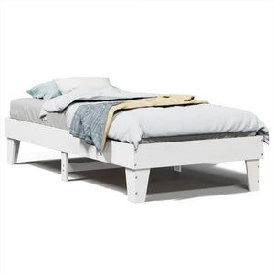 Letto senza Materasso Bianco 90x190 cm in Legno Massello Pino 855377