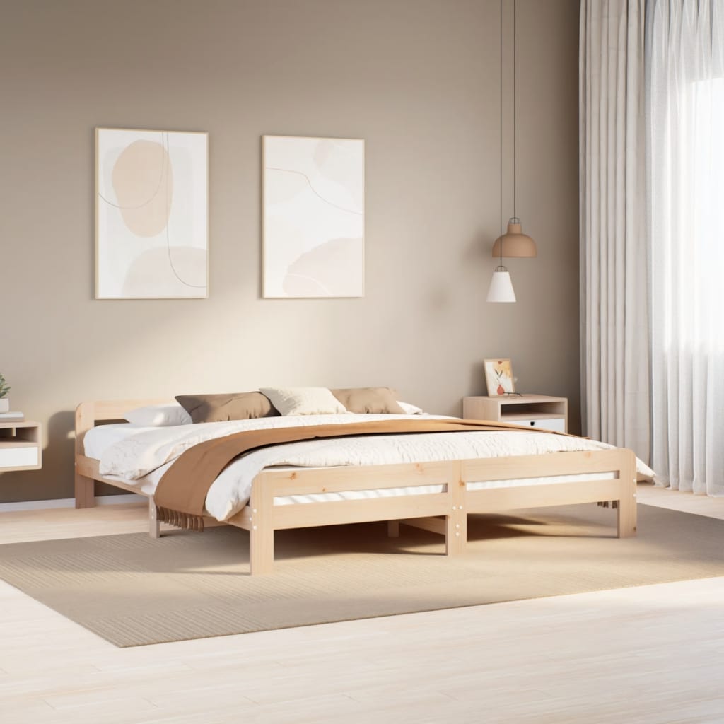 Letto senza Materasso 200x200 cm in Legno Massello di Pino 855460