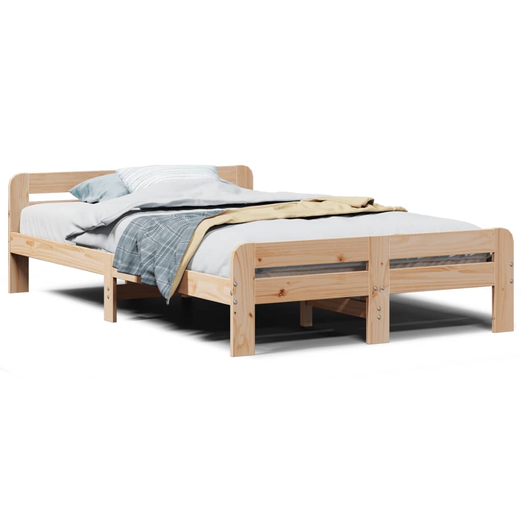 Letto senza Materasso 120x200 cm in Legno Massello di Pino 855475