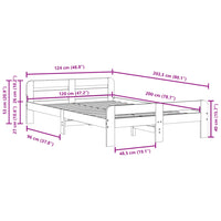 Letto senza Materasso 120x200 cm in Legno Massello di Pino 855475