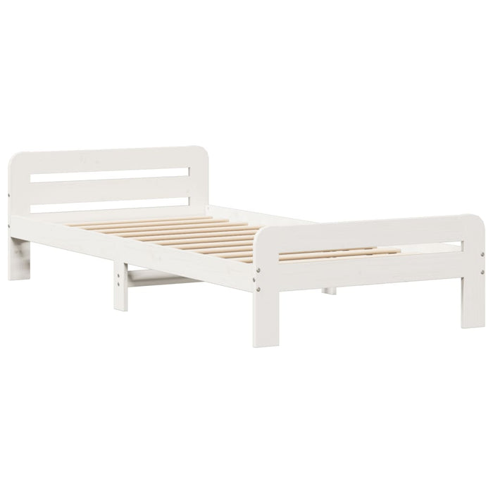 Letto senza Materasso Bianco 90x200 cm Legno Massello di Pino 855482