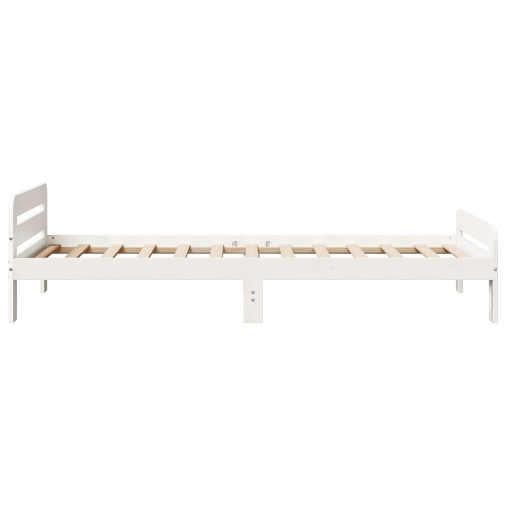 Letto senza Materasso Bianco 90x200 cm Legno Massello di Pino 855482