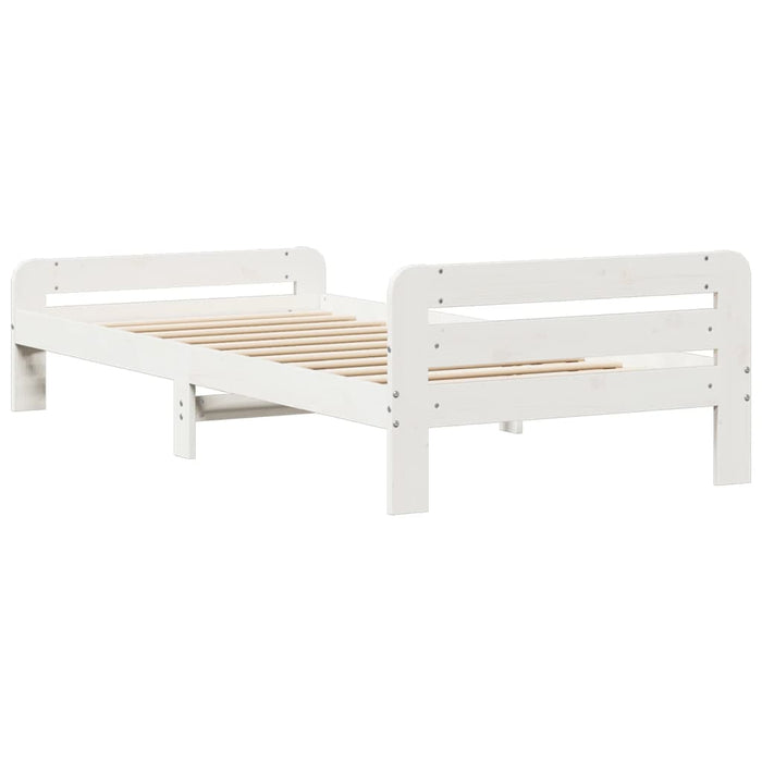 Letto senza Materasso Bianco 90x200 cm Legno Massello di Pino 855482