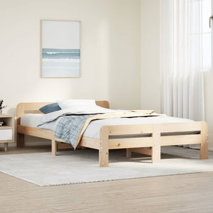 Letto senza Materasso 135x190 cm in Legno Massello di Pino 855487