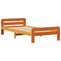 Letto senza Materasso Marrone Cera 90x190 cm in Legno di Pino 855495