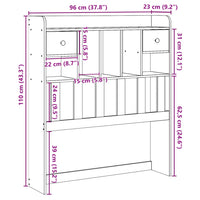 Testiera con Ripiani 90 cm in Legno Massello di Pino 855523