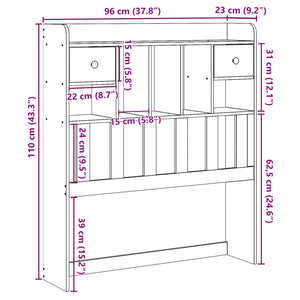 Testiera con Ripiani 90 cm in Legno Massello di Pino 855523