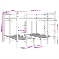 Giroletto Castello Triplo 160x200/80x160cm Legno Massello Pino 3308580