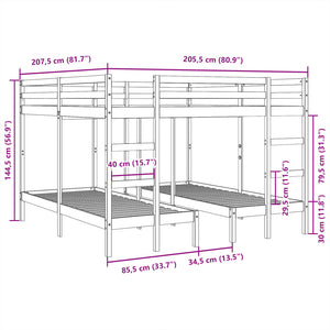 Giroletto Castello Triplo Marrone Cera 140x200/70x140cm Pino 3308585