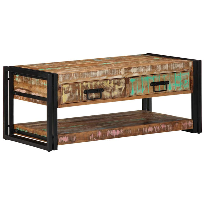 Tavolino Salotto Multicolore 90x50x38cm Legno Massello Recupero 4016686