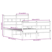 Giroletto senza Materaso in Metallo Rovere Fumo 120x200 cm 4017069