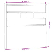 Testiera Rovere Fumo 90 cm in Ferro e Truciolato 4017081