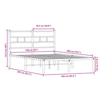 Giroletto senza Materaso in Metallo Rovere Sonoma 160x200 cm 4017105