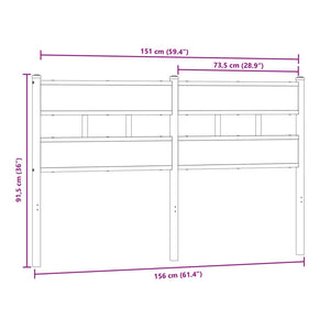 Testiera Rovere Sonoma 150 cm in Ferro e Legno Multistrato 4017136