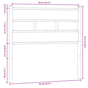 Testiera Rovere Marrone 90 cm in Acciaio e Truciolato 4017179