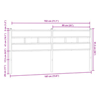 Testiera Rovere Marrone 180 cm in Acciaio e Truciolato 4017187