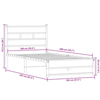 Giroletto senza Materaso in Metallo Rovere Fumo 100x200 cm 4017213