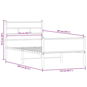 Giroletto senza Materasso Rovere Fumo 107x200 cm in Truciolato 4017232