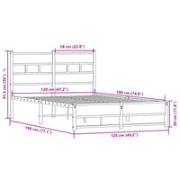 Giroletto senza Materaso in Metallo Rovere Sonoma 120x190 cm 4017269