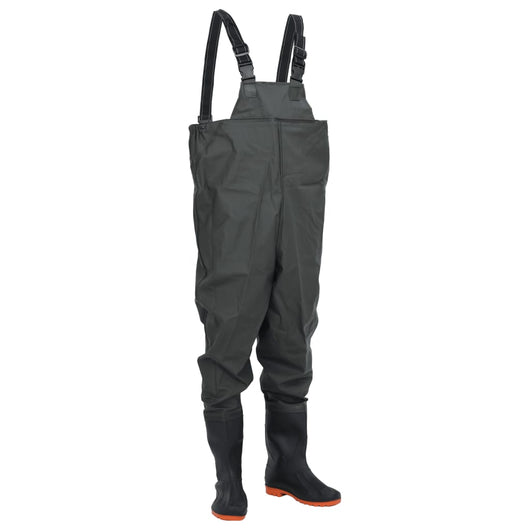 Wader da Pesca con Pettorina e Stivali Verde Scuro Taglia 38 4016972