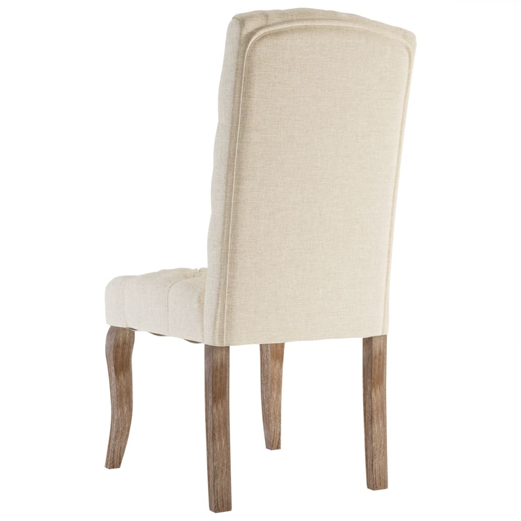 Sedie da Pranzo 4 pz Beige in Tessuto Effetto Lino 3309175