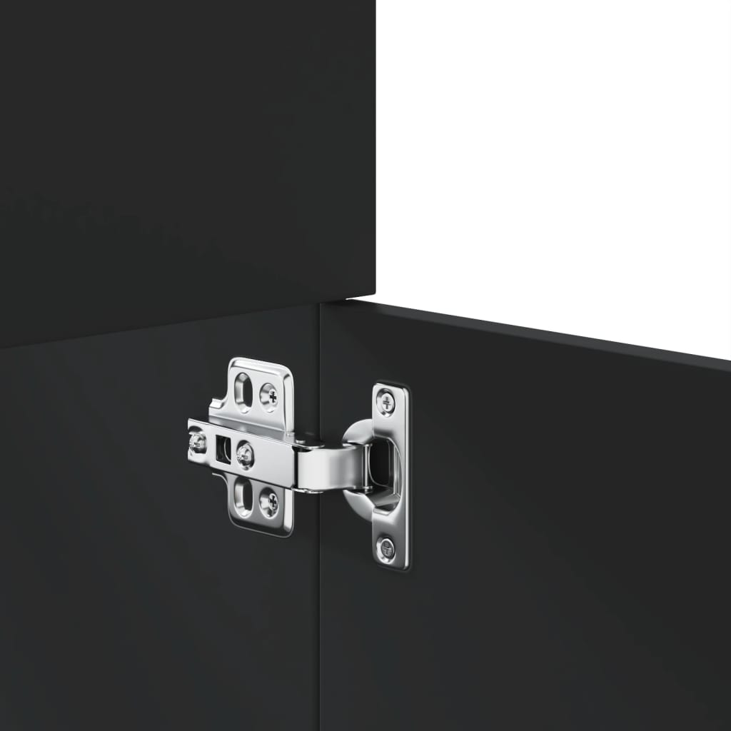 Set Mobili da Bagno 4 pz Nero in Legno Multistrato 3308522