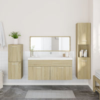 Set Mobili da Bagno 4 pz Rovere Sonoma in Legno Multistrato 3308523