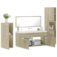 Set Mobili da Bagno 4 pz Rovere Sonoma in Legno Multistrato 3308523