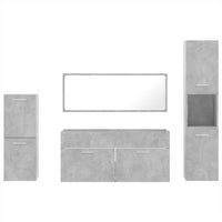 Set Mobili da Bagno 4 pz Grigio Cemento in Legno Multistrato 3308524