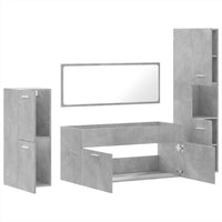 Set Mobili da Bagno 4 pz Grigio Cemento in Legno Multistrato 3308524