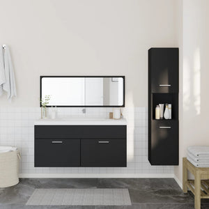 Set Mobili da Bagno 3 pz Nero in Legno Multistrato 3308527