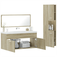 Set Mobili da Bagno 3 pz Rovere Sonoma in Legno Multistrato 3308528