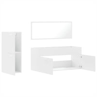 Set Mobili da Bagno 3 pz Bianco in Legno Multistrato 3308531