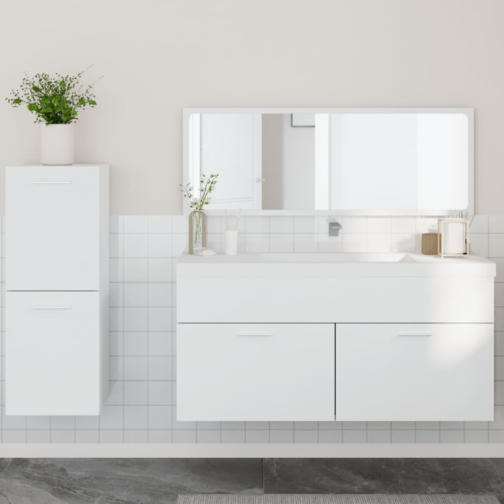 Set Mobili da Bagno 3 pz Bianco in Legno Multistrato 3308531