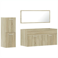 Set Mobili da Bagno 3 pz Rovere Sonoma in Legno Multistrato 3308533