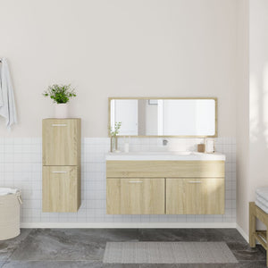 Set Mobili da Bagno 3 pz Rovere Sonoma in Legno Multistrato 3308533