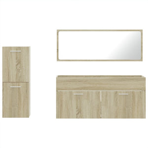 Set Mobili da Bagno 3 pz Rovere Sonoma in Legno Multistrato 3308533