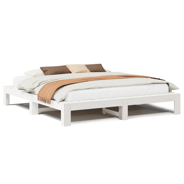 Letto senza Materasso Bianco 180x200 cm Legno Massello di Pino 3308730