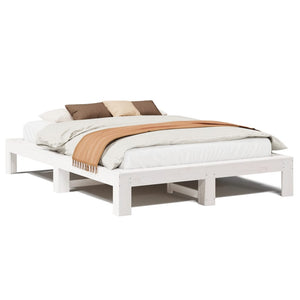 Letto senza Materasso Bianco 160x200 cm Legno Massello di Pino 3308733