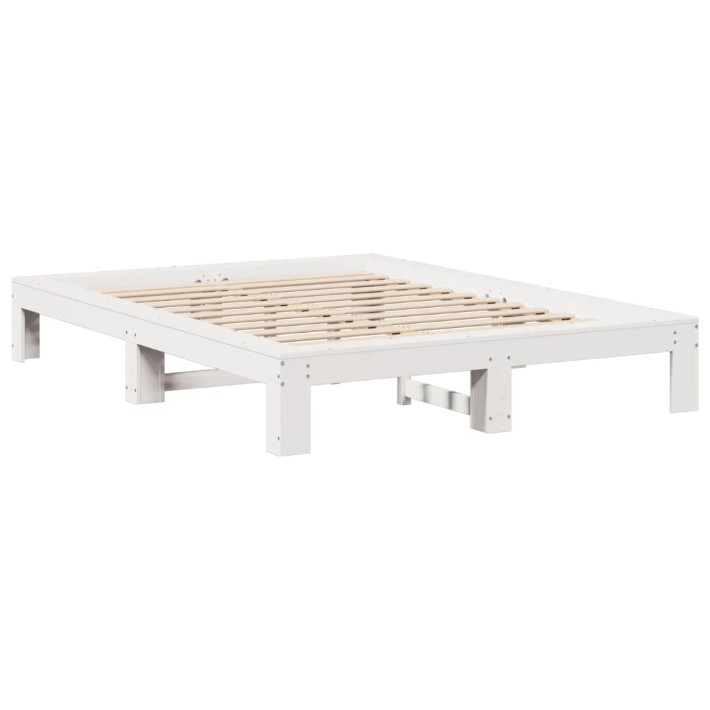 Letto senza Materasso Bianco 160x200 cm Legno Massello di Pino 3308733