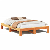 Letto senza Materasso Marrone Cera 140x190 cm in Legno di Pino 3308746