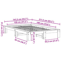 Letto senza Materasso 120x190 cm in Legno Massello di Pino 3308750