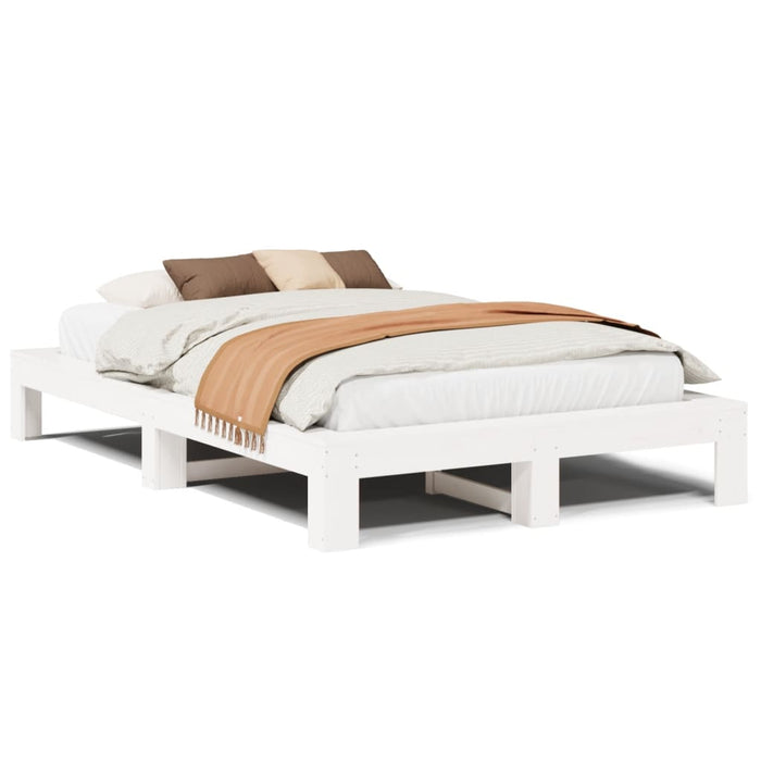 Letto senza Materasso Bianco 120x190 cm Legno Massello di Pino 3308751