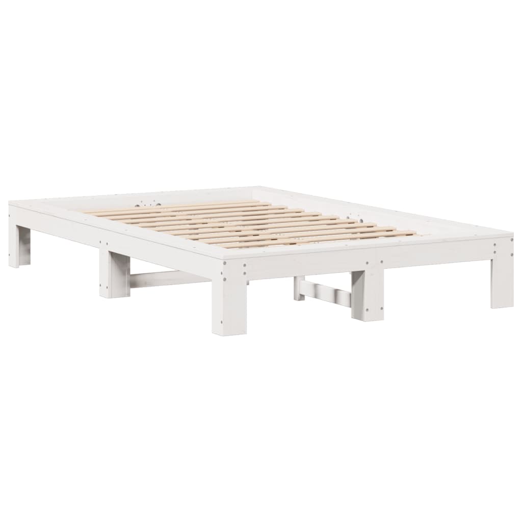 Letto senza Materasso Bianco 120x190 cm Legno Massello di Pino 3308751