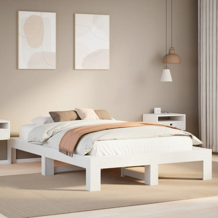 Letto senza Materasso Bianco 120x190 cm Legno Massello di Pino 3308751