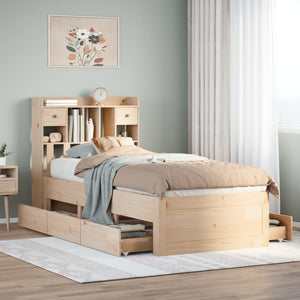 Letto Libreria senza Materasso 100x200 cm in Legno di Pino 3308966