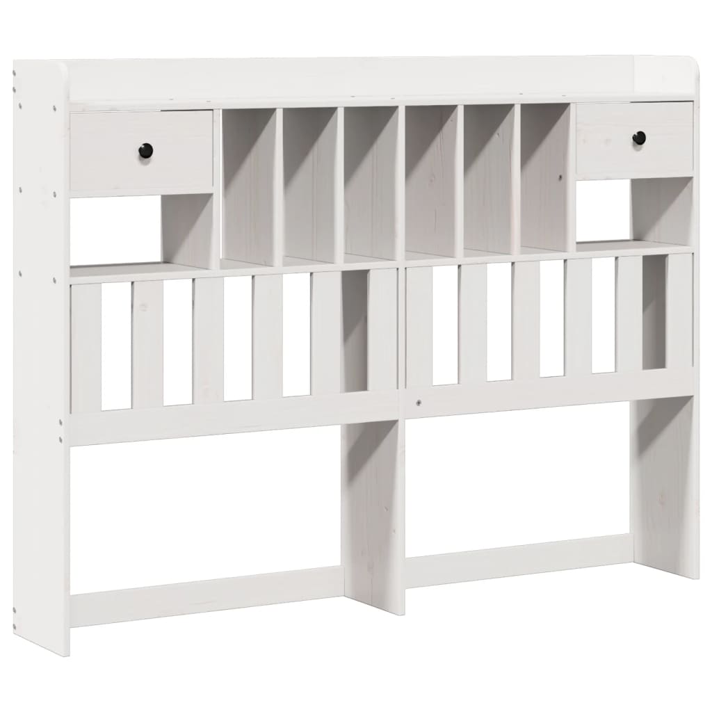 Letto Libreria senza Materasso Bianco 140x190 cm Legno di Pino 3308973