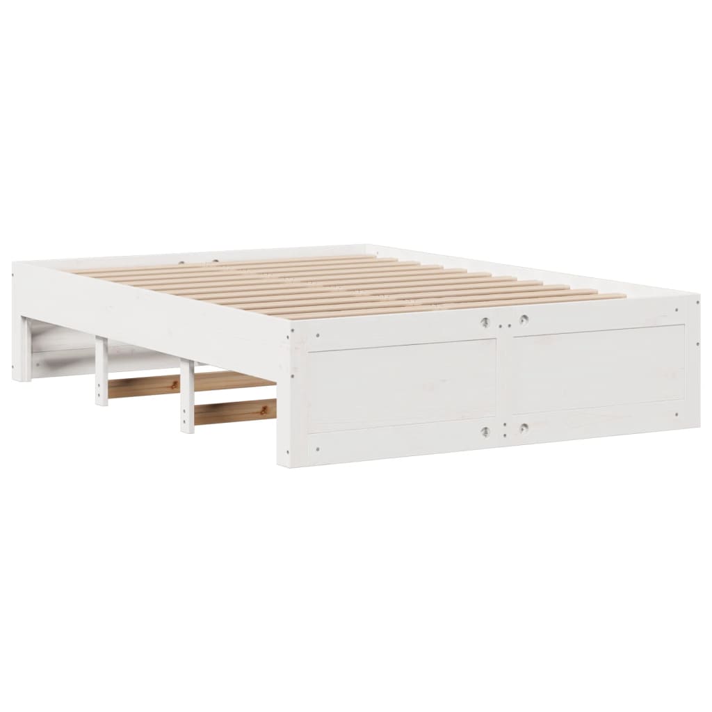 Letto Libreria senza Materasso Bianco 140x190 cm Legno di Pino 3308973